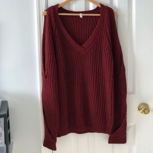 Oversized slouchy sweater with peek-a-boo sleeves